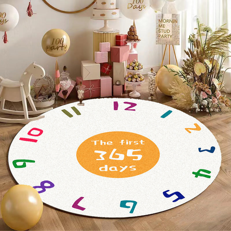Cute Round Carpet Floor Mat for Bedroom & Living Room - Thickened Soft Cushion