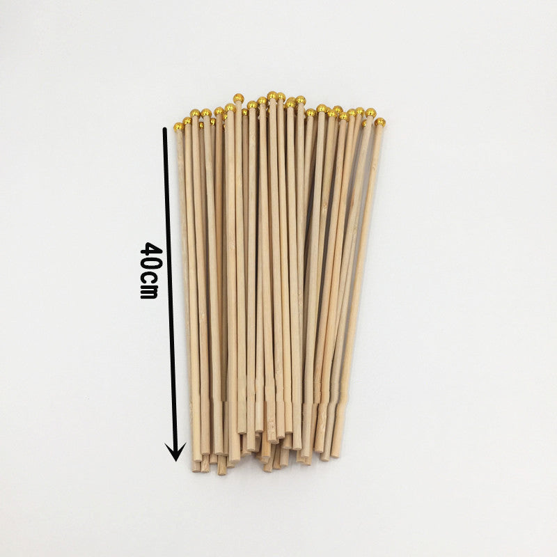 40cm Bamboo Hand Flagpole Set for Events & Performances - 100PCS Wooden Flags