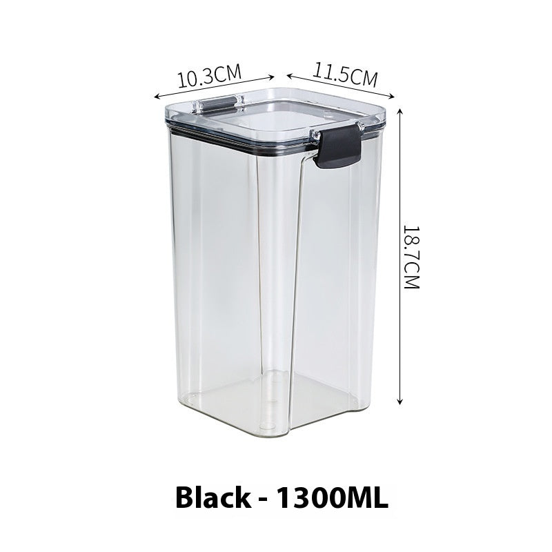 Sealed Food Storage Jar Container Set - Plastic Kitchen Dry Goods Organizer