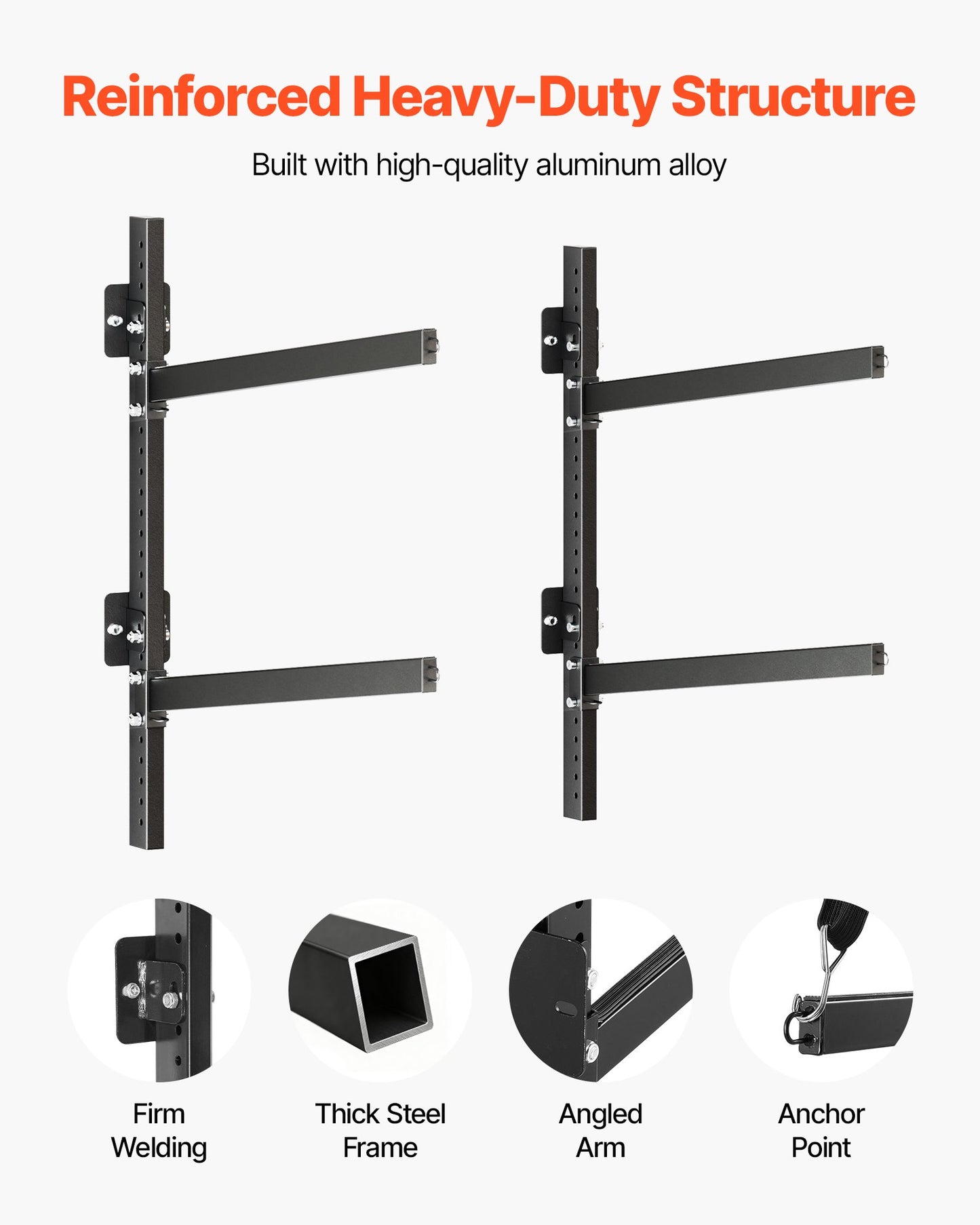 Heavy Duty Wall Mount Kayak Storage Rack for 2 Kayaks Canoes SUP Boards - Adjustable, Holds 200 lbs