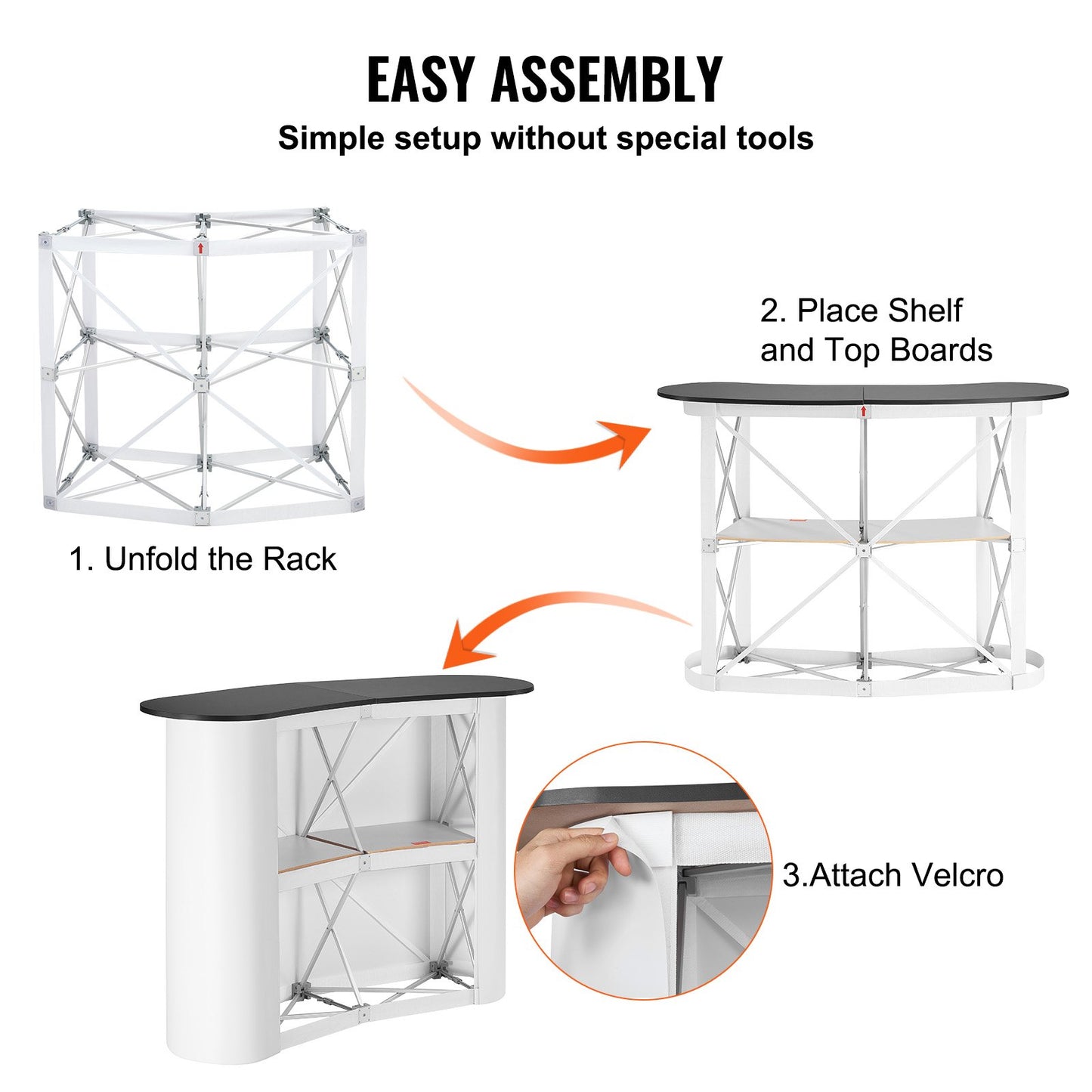 Portable Tradeshow Podium Table with Storage - 51.18" x 18.31"
