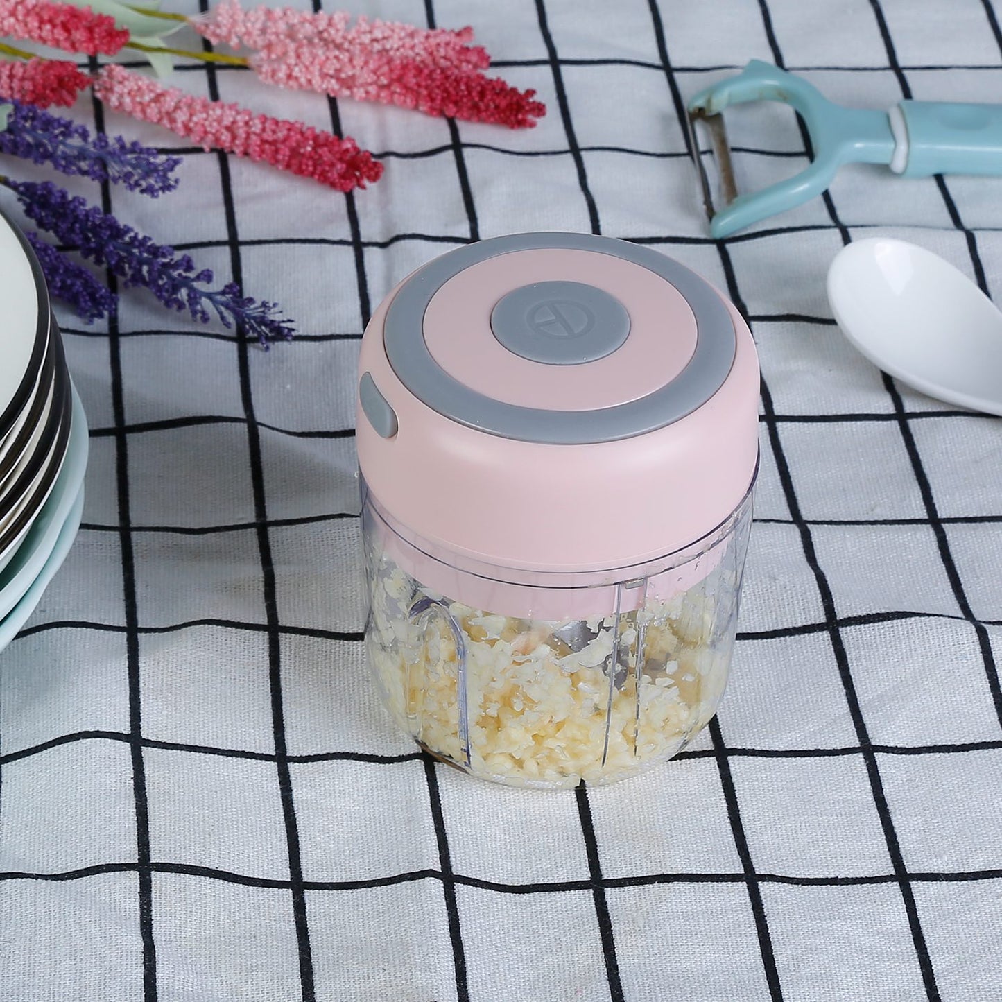 Mini Electric Garlic Chopper - Cordless 8.45OZ Food Processor