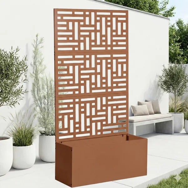 Metal Garden Bed with Trellis for Climbing Plants - 70 Inch