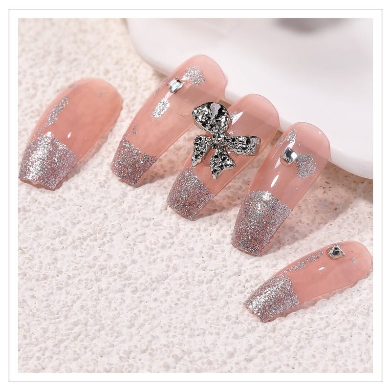 Fake Nail Patches 24-Piece Set - Naked Butterfly with Jelly Glue