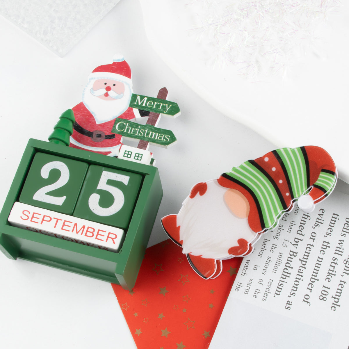 Santa Themed Hair Clips - Women's Festive Styles