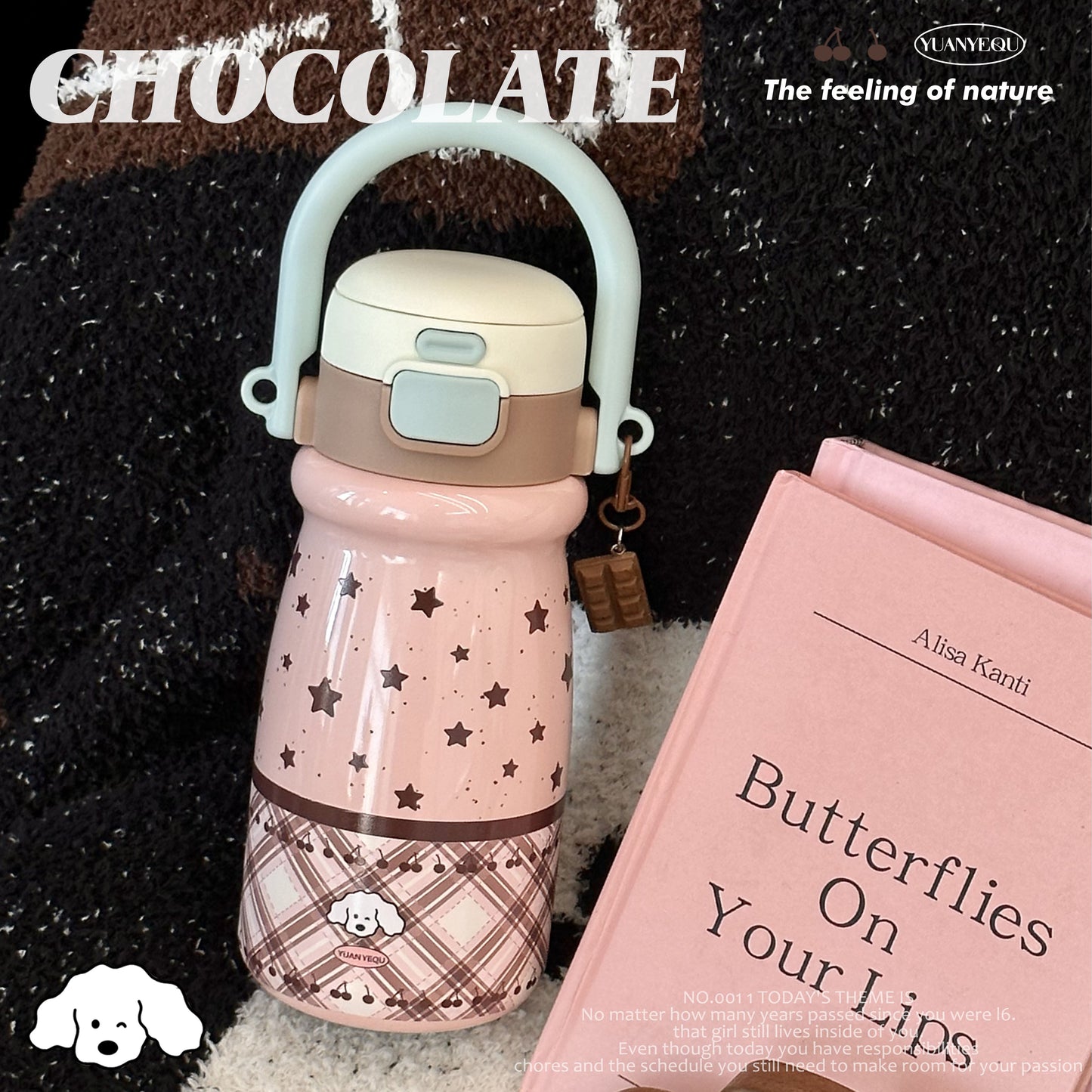 Insulated Stainless Steel Drink Cup with Handle - 520ML