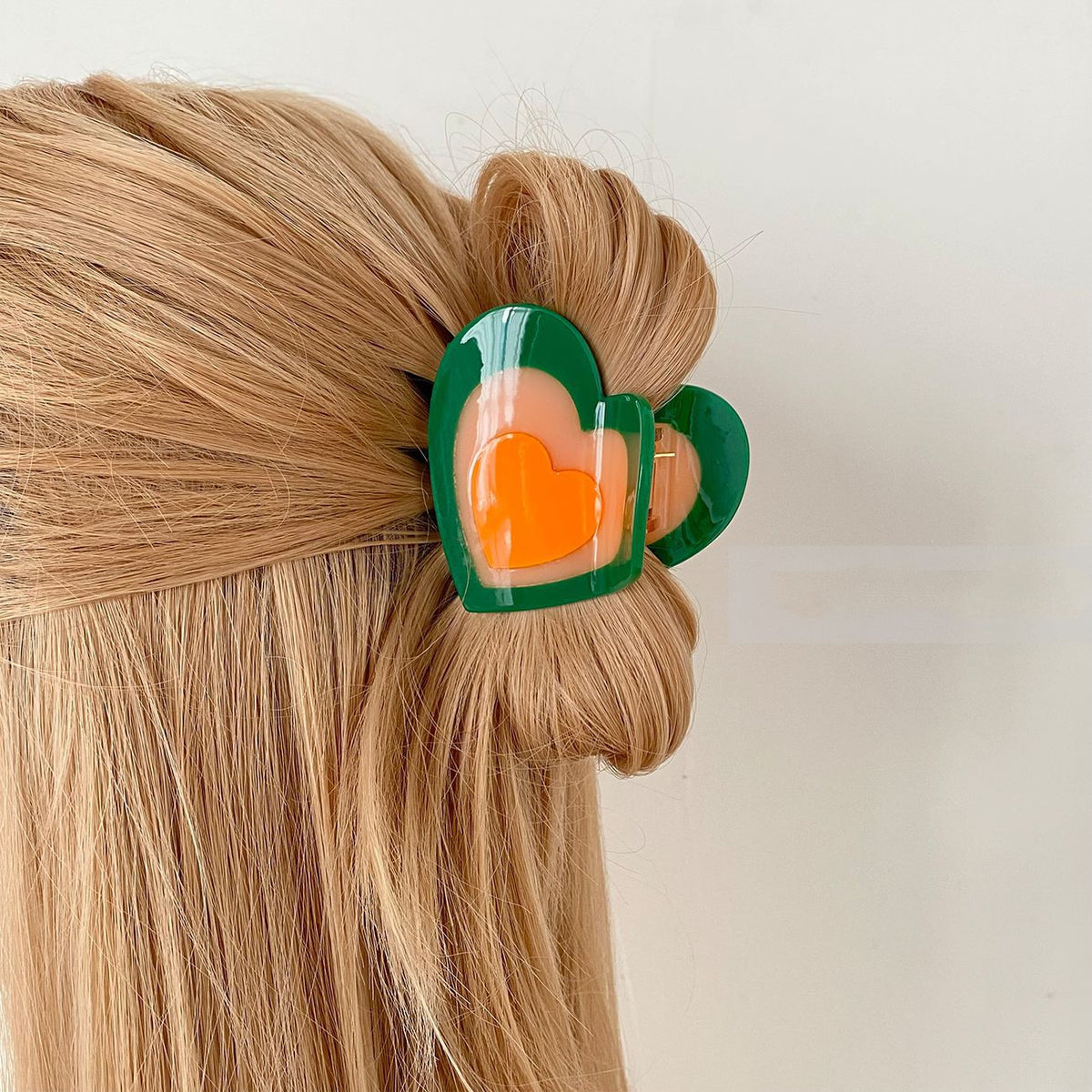 Retro Heart Acetate Hair Clip 6.5cm