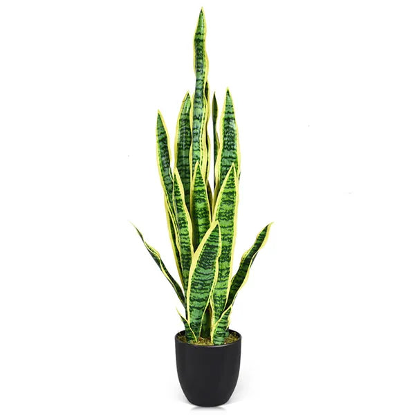 Realistic 35.5-Inch Artificial Snake Plant for Indoor & Outdoor Decor