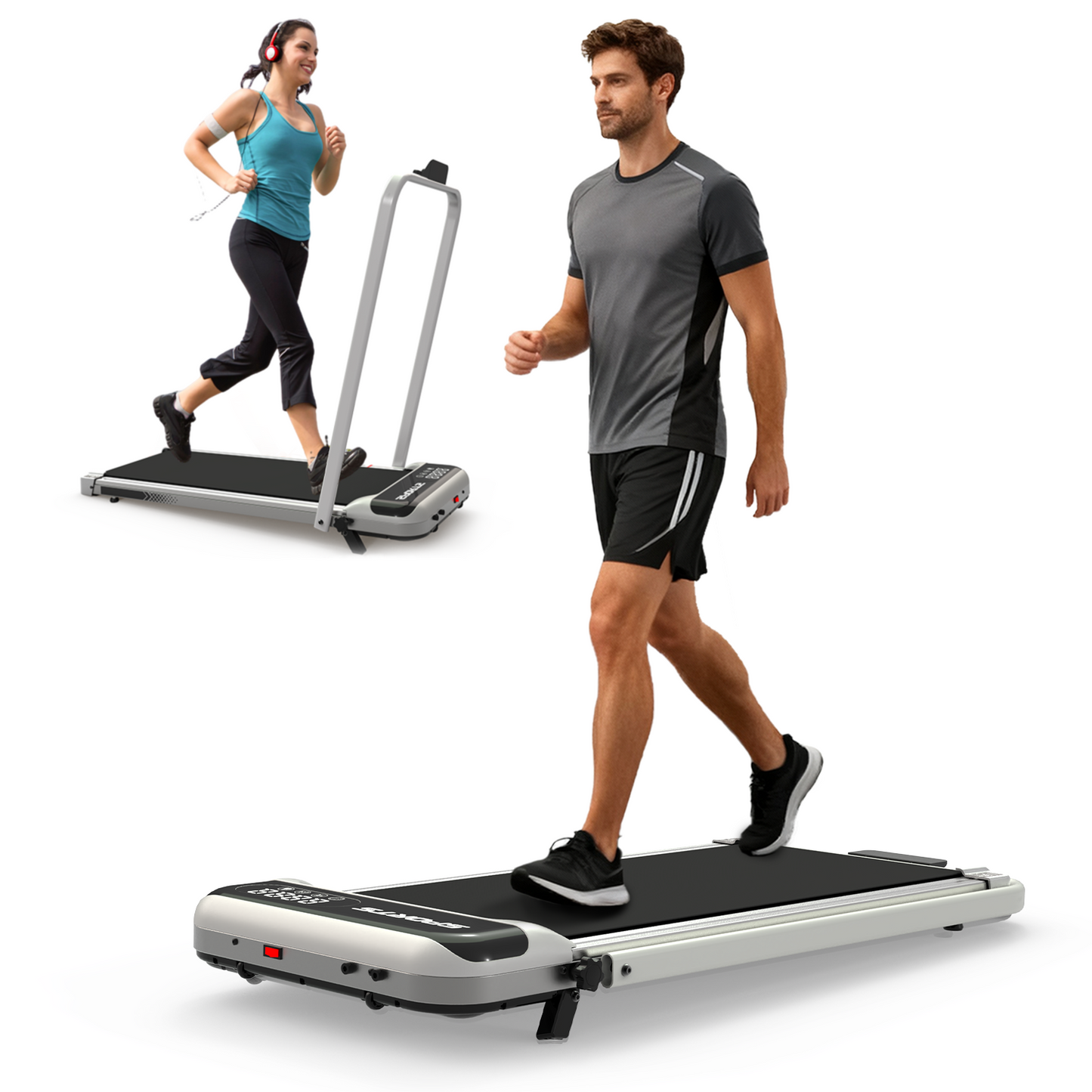 3 in 1 Foldable Under Desk Treadmill with Incline & LED Display