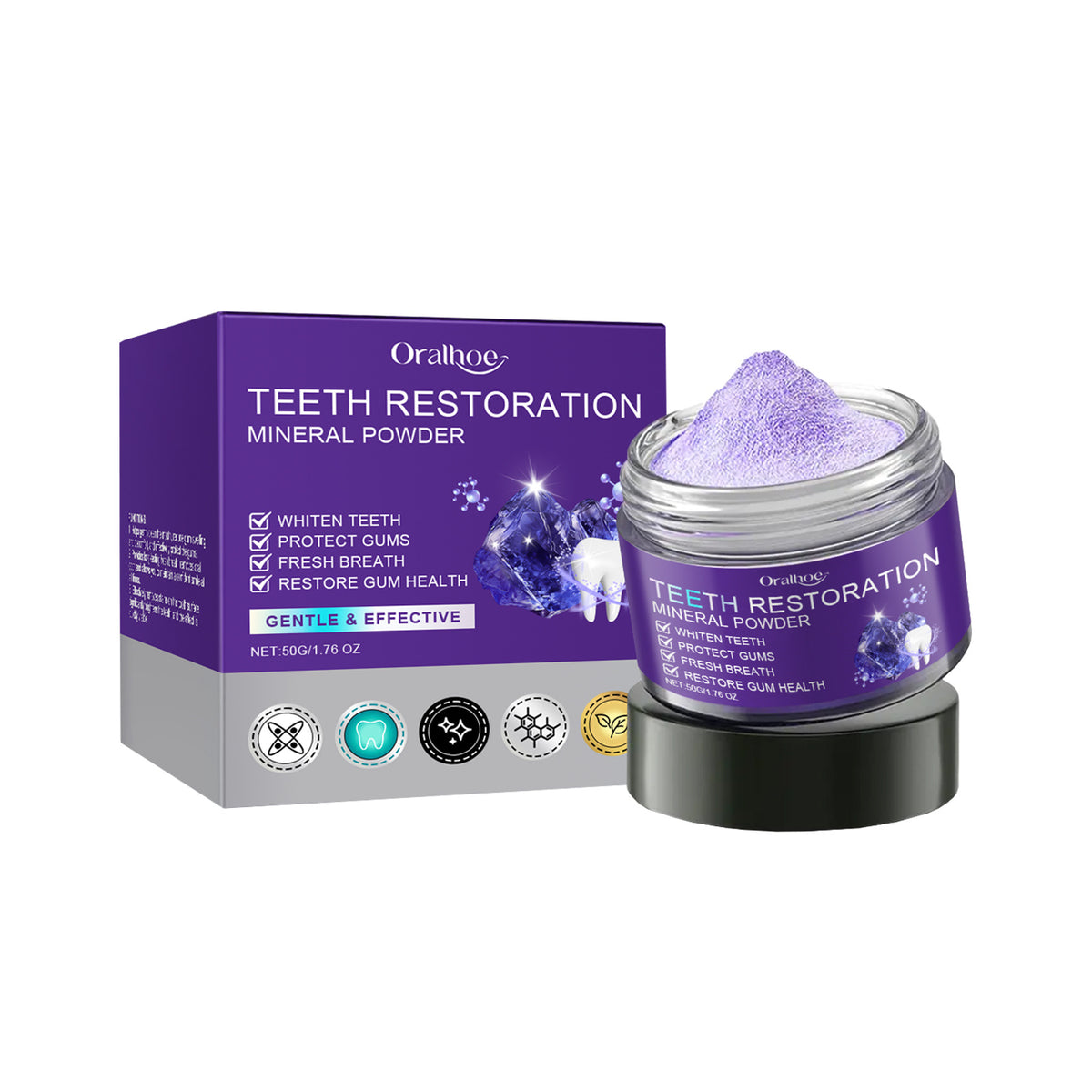 Purple Beauty Toothpowder Mild Cleaning Protection