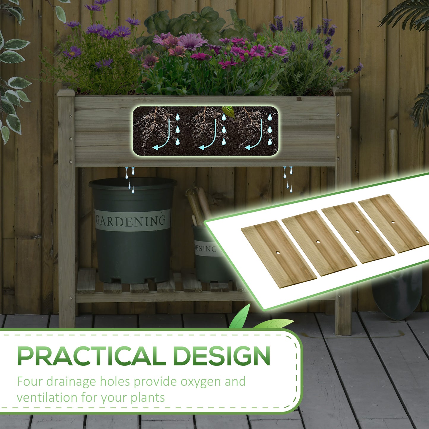 Raised Garden Bed with Legs and Storage Shelf - 36x20x30 Inches