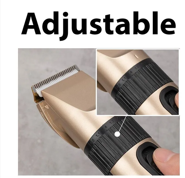 Professional Cordless Hair Clipper Kit - Waterproof Ceramic - Gold