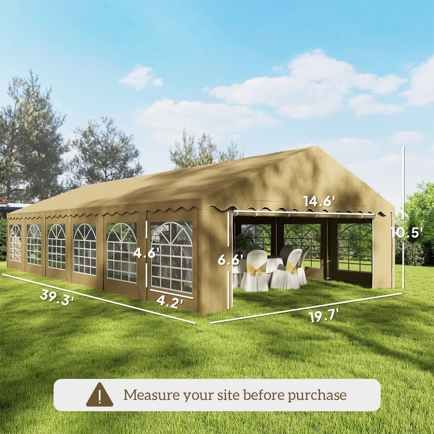 20' x 40' Outdoor Canopy Tent with Sidewalls & Windows