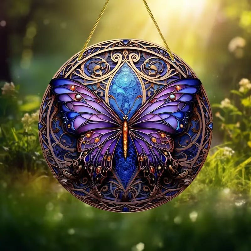 Butterfly Wall Art Decor - Acrylic Hanging Painting for Home & Garden