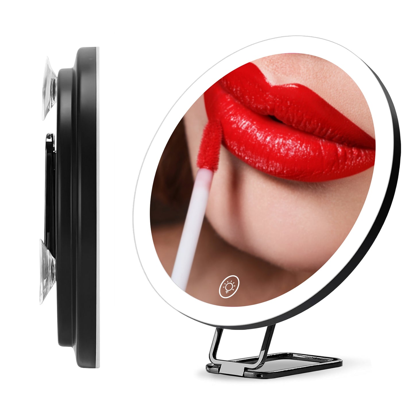 30X Magnifying Makeup Mirror with LED Light, Dimmable & 360° Adjustable Stand