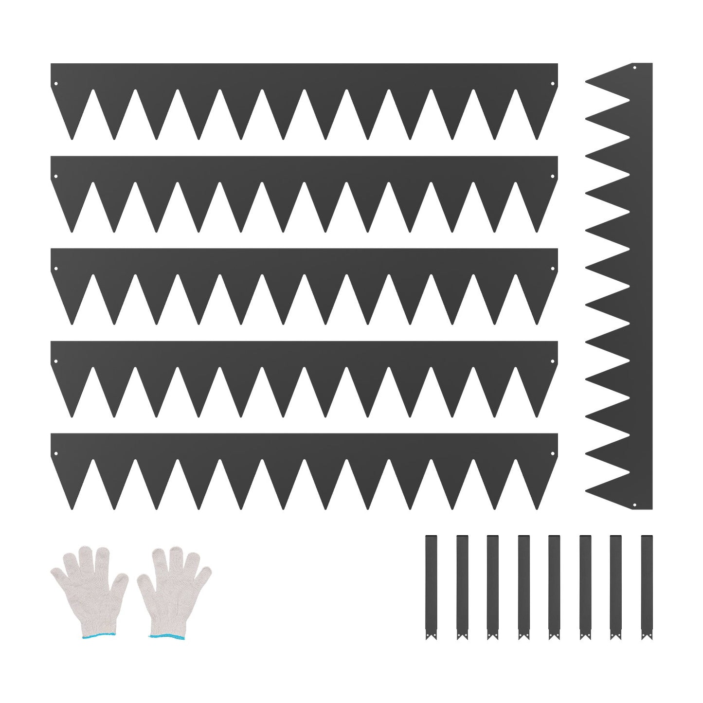 Galvanized Steel Landscape Edging 6 Pack - Rust-Resistant Garden Border Black 40x6in