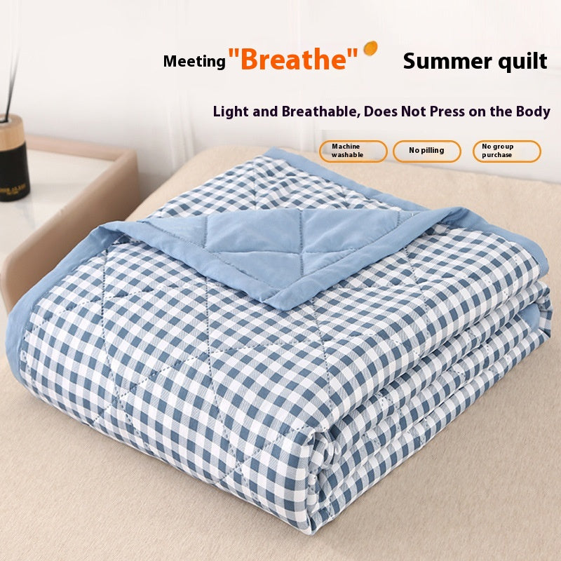 Washed Cotton Summer Quilt Blanket - Non-Printed, Lightweight, Multiple Sizes