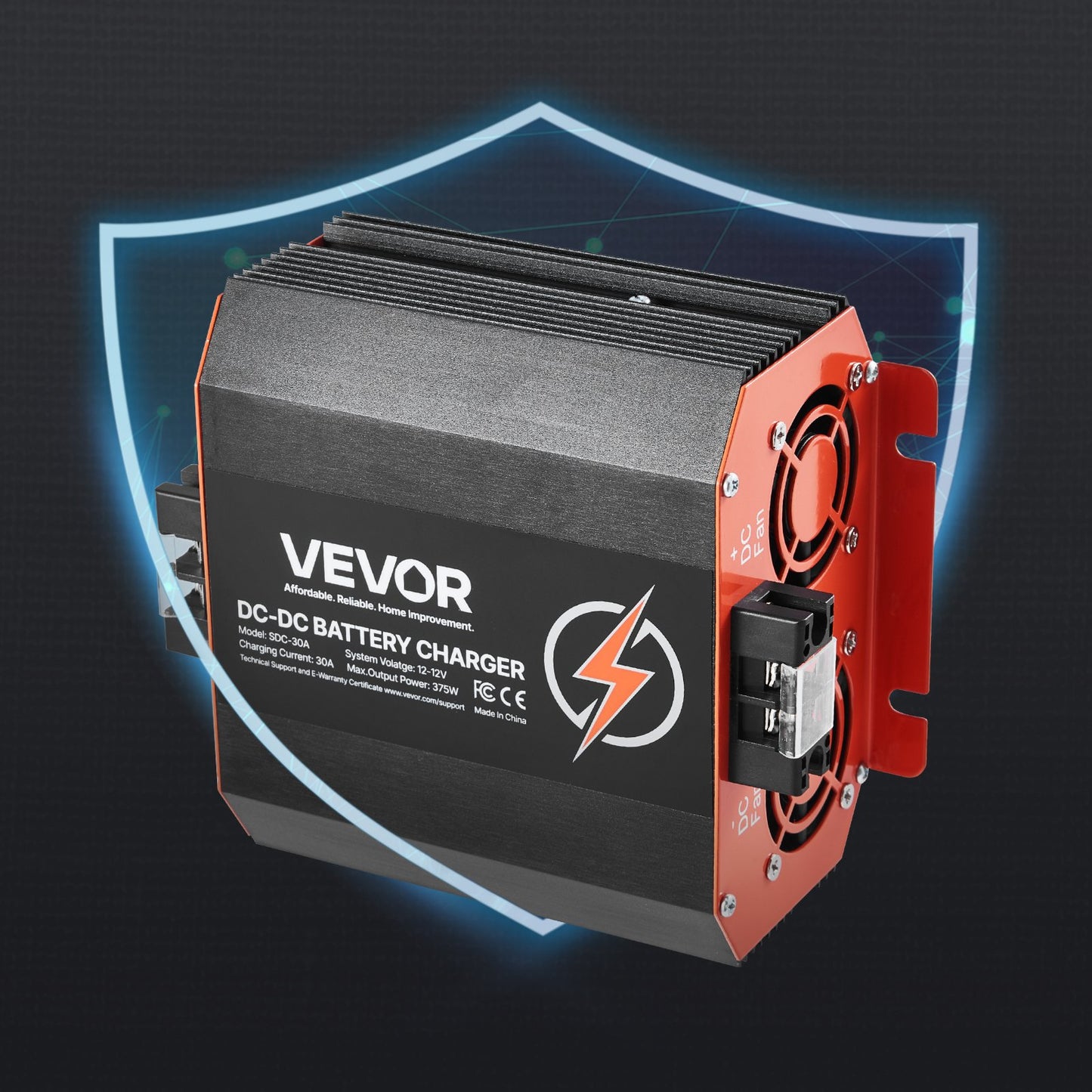 12V 30A DC to DC Battery Charger for Lead-Acid & Lithium Batteries - 375W