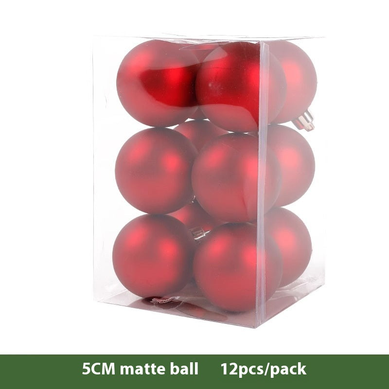 Christmas Decoration Red Ball Set - Electroplated Plastic Ornaments for Tree Atmosphere