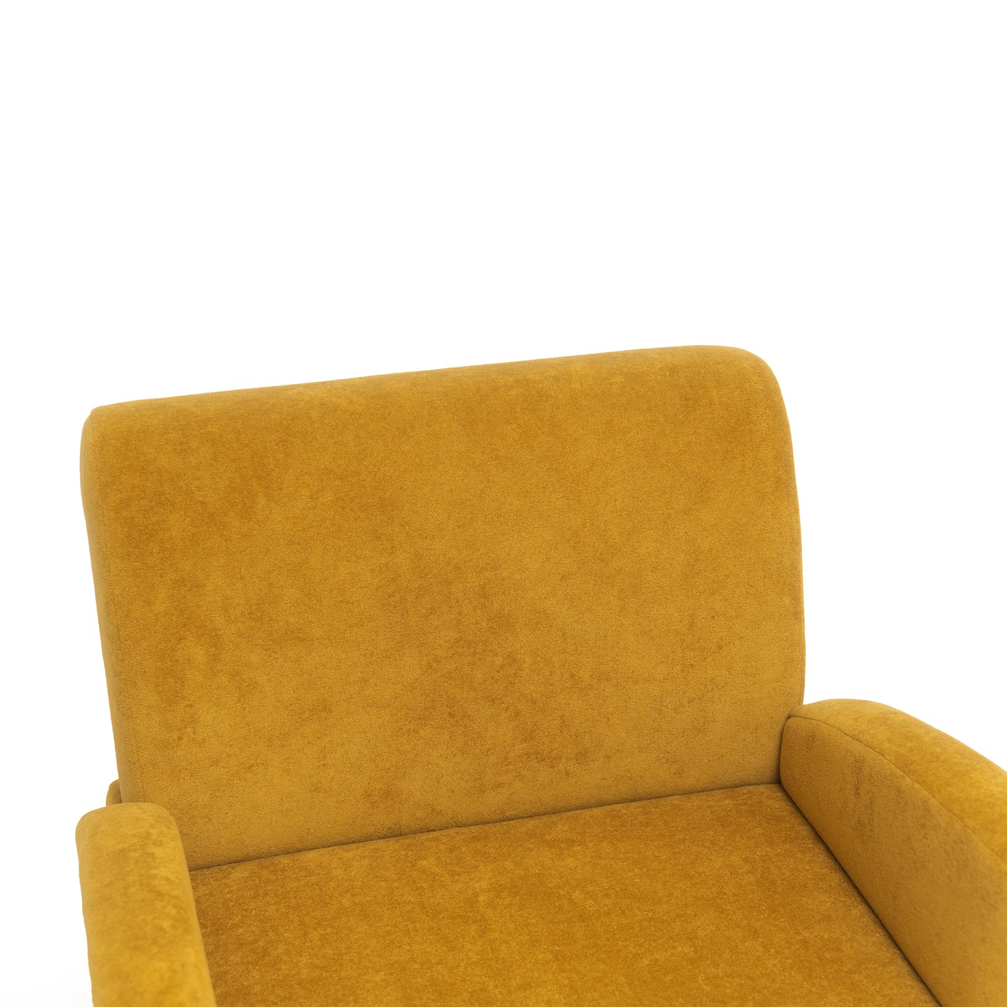 28-Inch Velvet Lounge Chair with Birch Legs - Turmeric