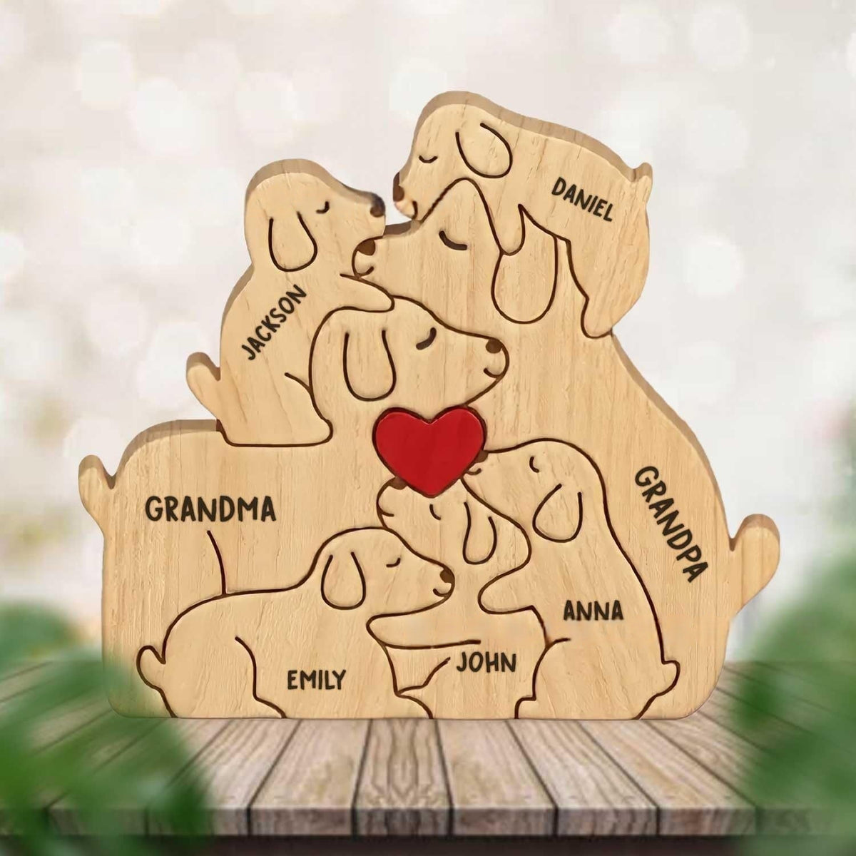 Wooden Dog-Shaped Ornaments - Modern Home Decor