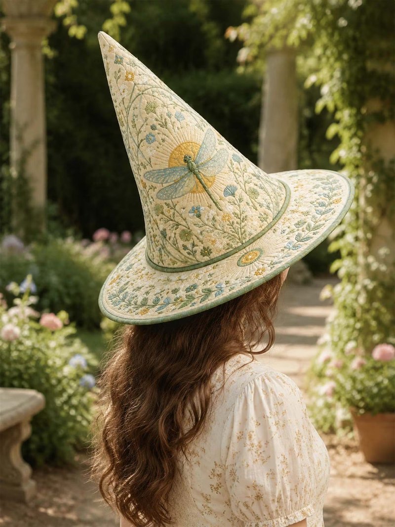 Embroidered Witch Hat 3D Digital Print Decoration