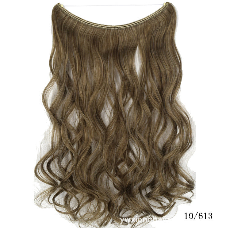 Seamless Hair Extension Wig Set for Women - High-Temperature Fiber, Multiple Colors