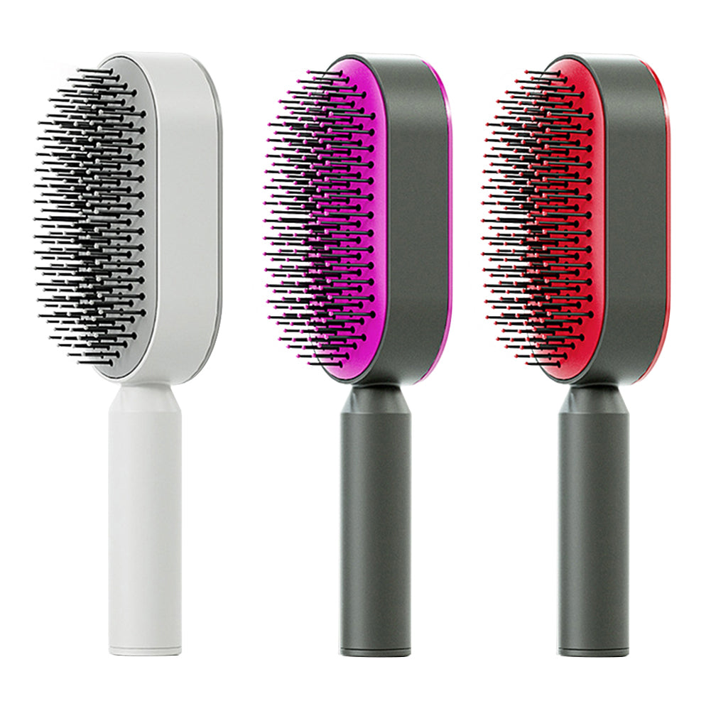 Self-Cleaning Hair Brush with 3D Air Cushion for Scalp Massage & Detangling