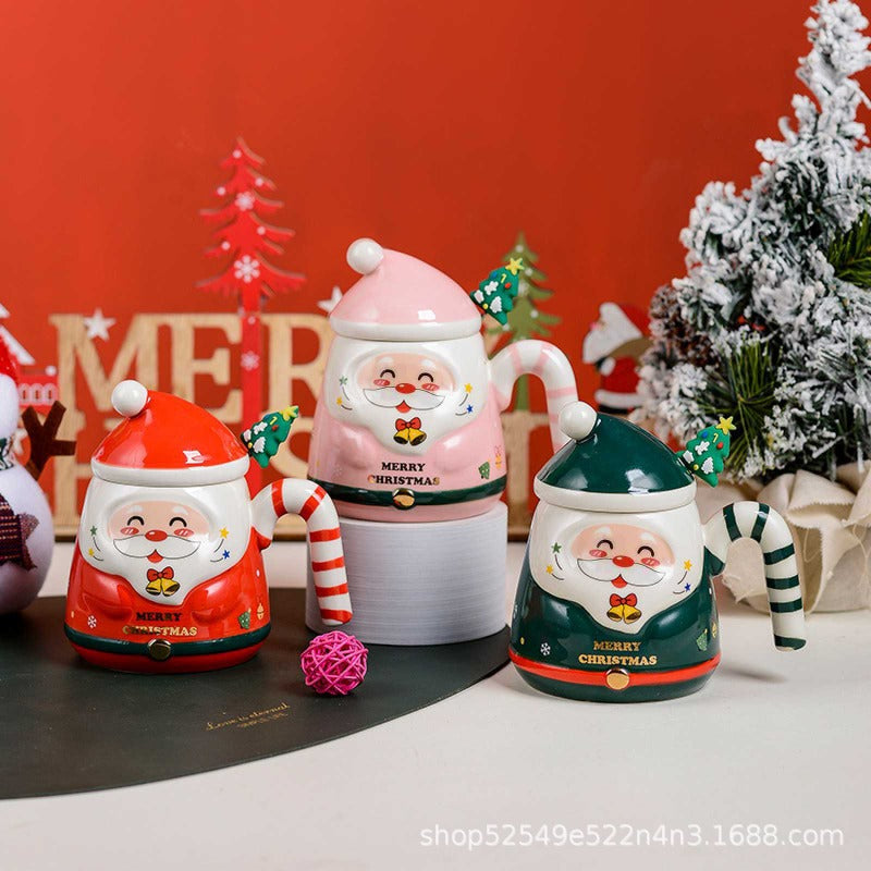 Ceramic Santa Claus Mug Christmas Holiday Drinkware Hand-Painted Gift