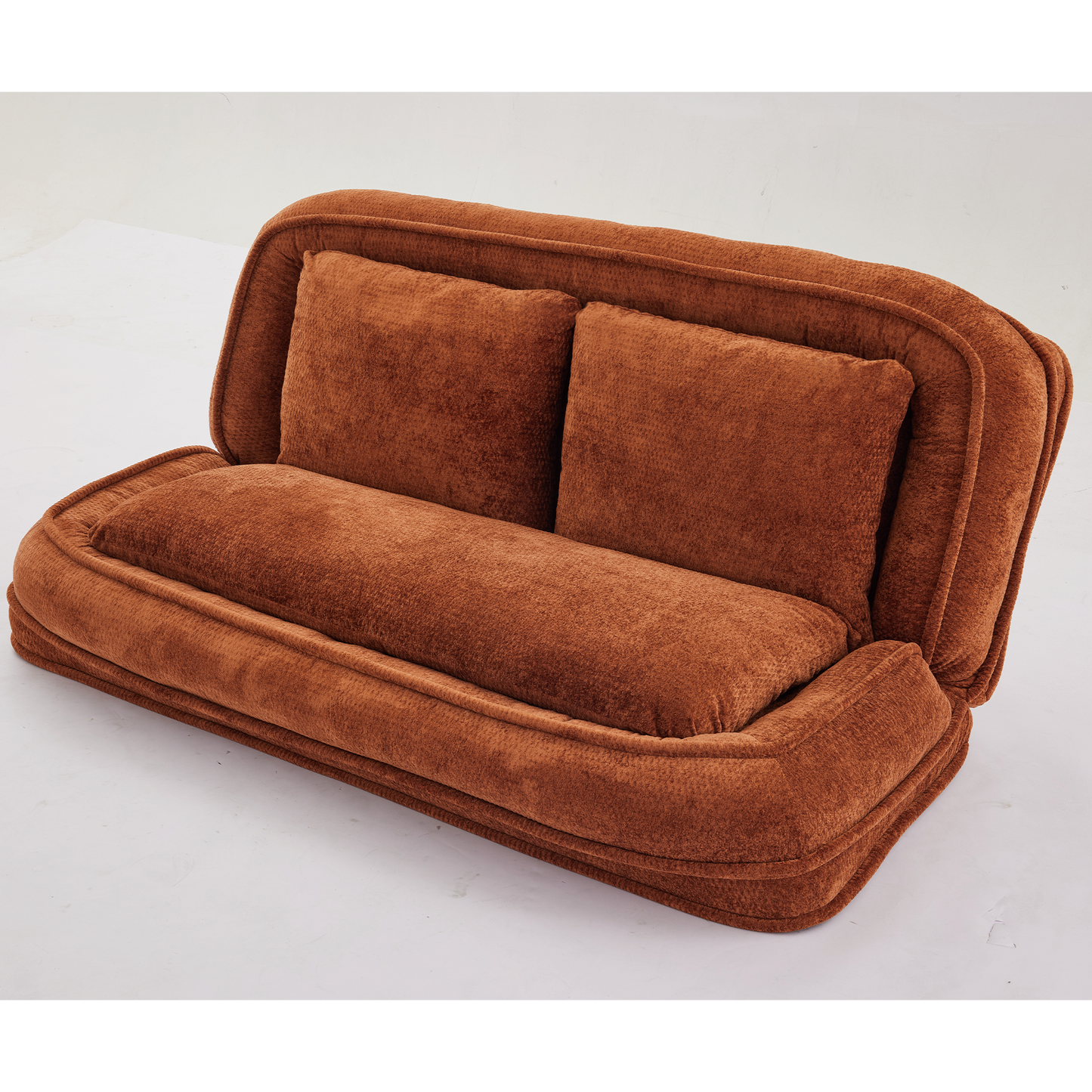 Extra Large Chenille Lazy Sofa Loveseat for Humans & Pets - Orange