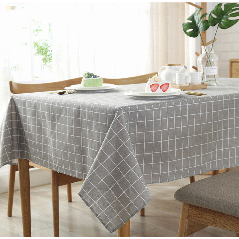 Checkered Tablecloth - Gray, Black & White Modern Rectangular Cover, Multiple Sizes