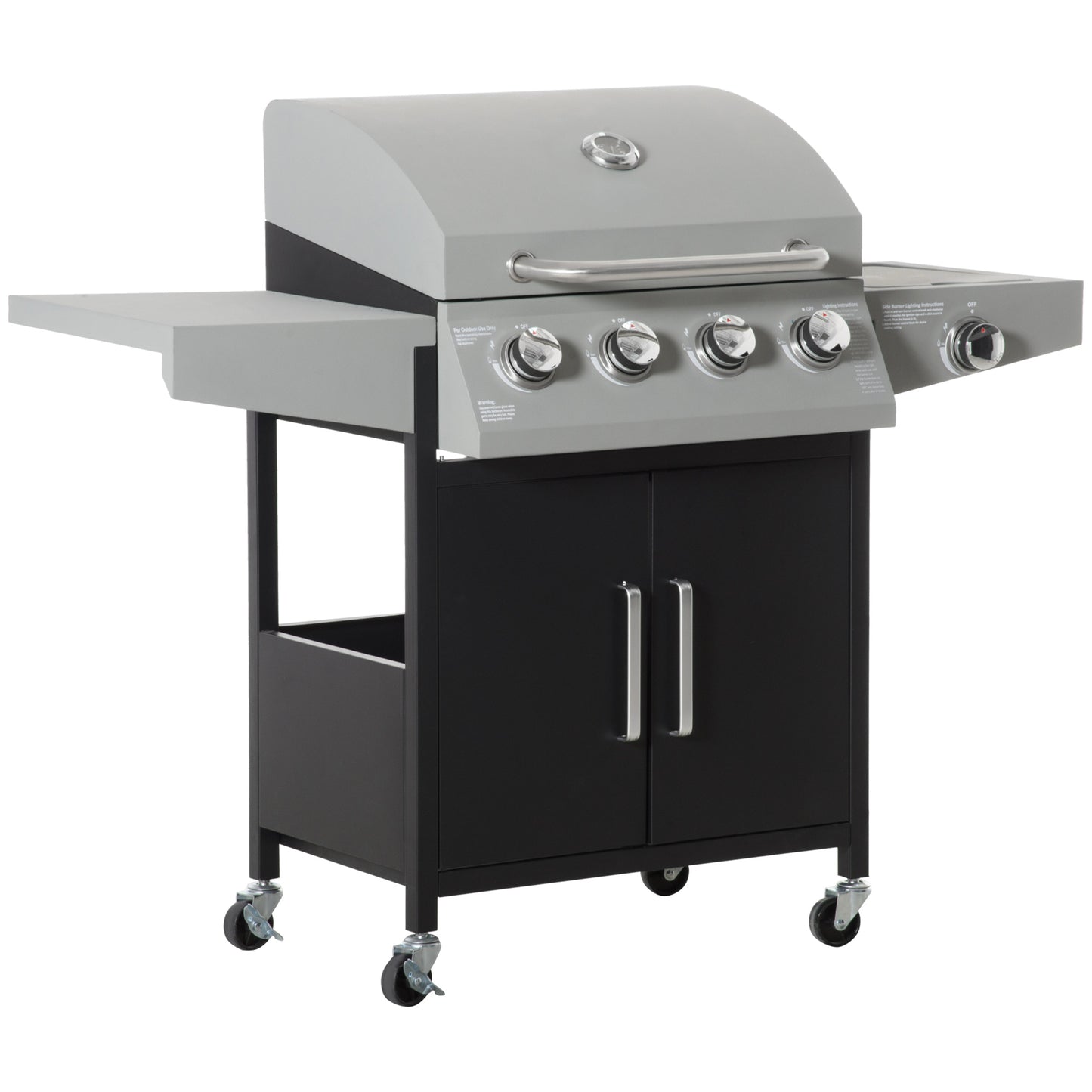 52-Inch 4-Burner Liquid Propane Gas Grill with Side Burner