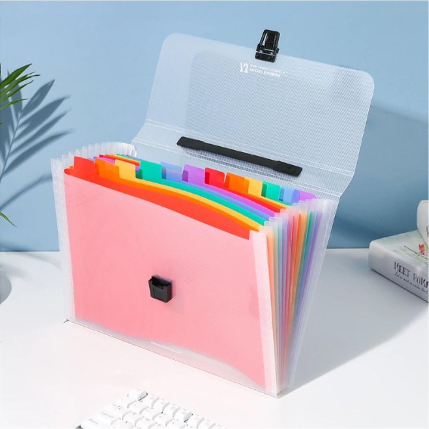Large Capacity Accordion File Organizer - 13 Pocket A4 Folder