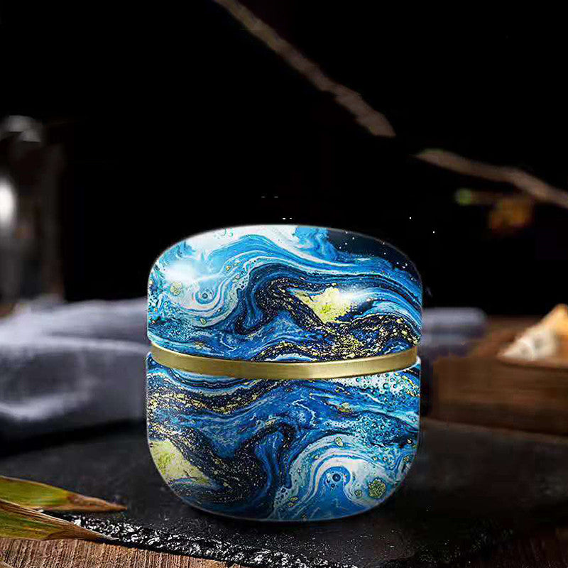 Mini Portable Tea Can - Small Iron Storage Jar for Home & Kitchen