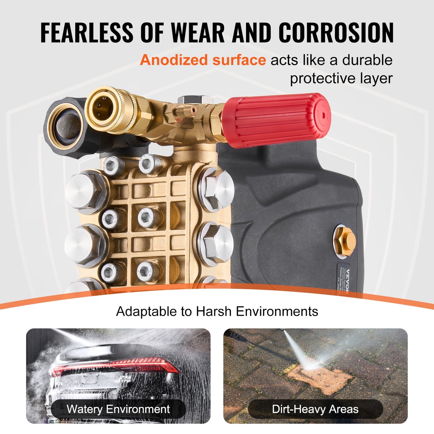 High-Pressure Washer Pump 4200 PSI 4.2 GPM Horizontal Triplex Plunger