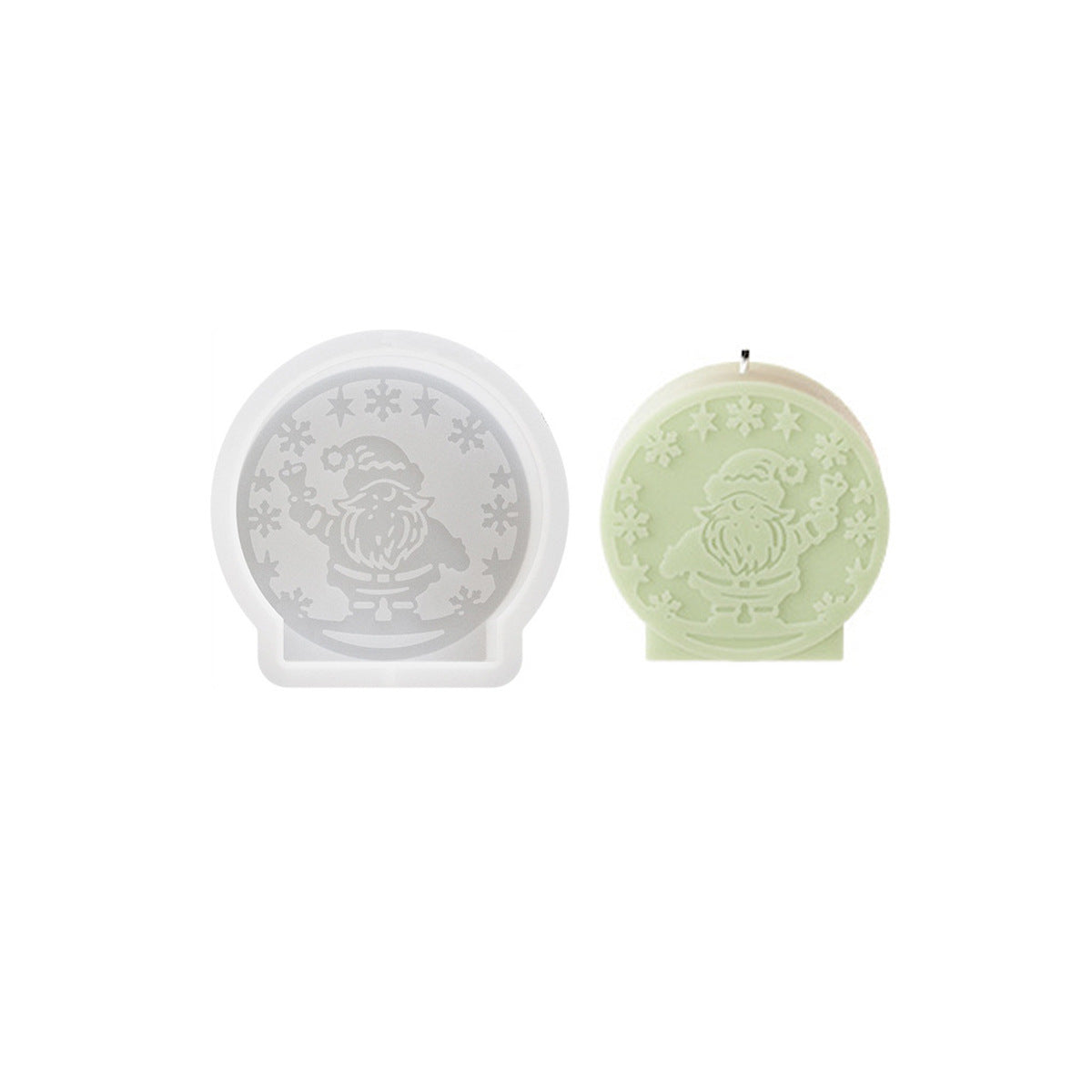Round Snowman Candle Mold Silicone for Candle Making & Decorations