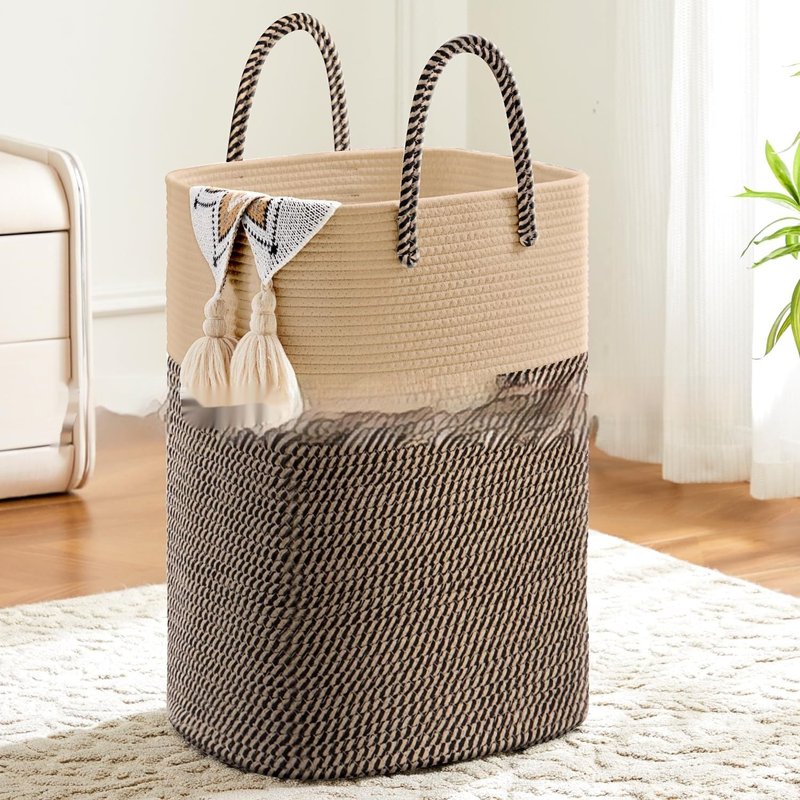 Foldable Cotton String Storage Basket for Home Organization