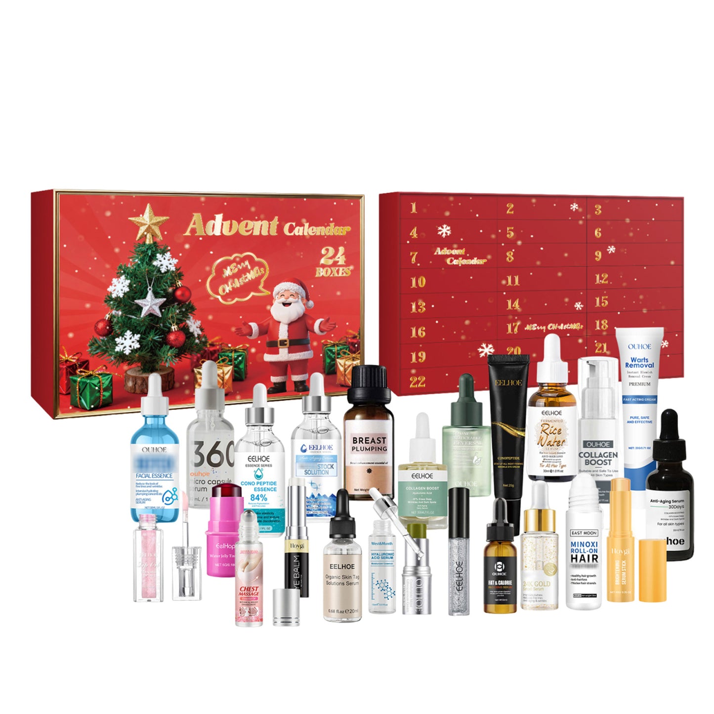 Christmas Countdown Cosmetics & Skin Care Gift Box - 24 Pieces