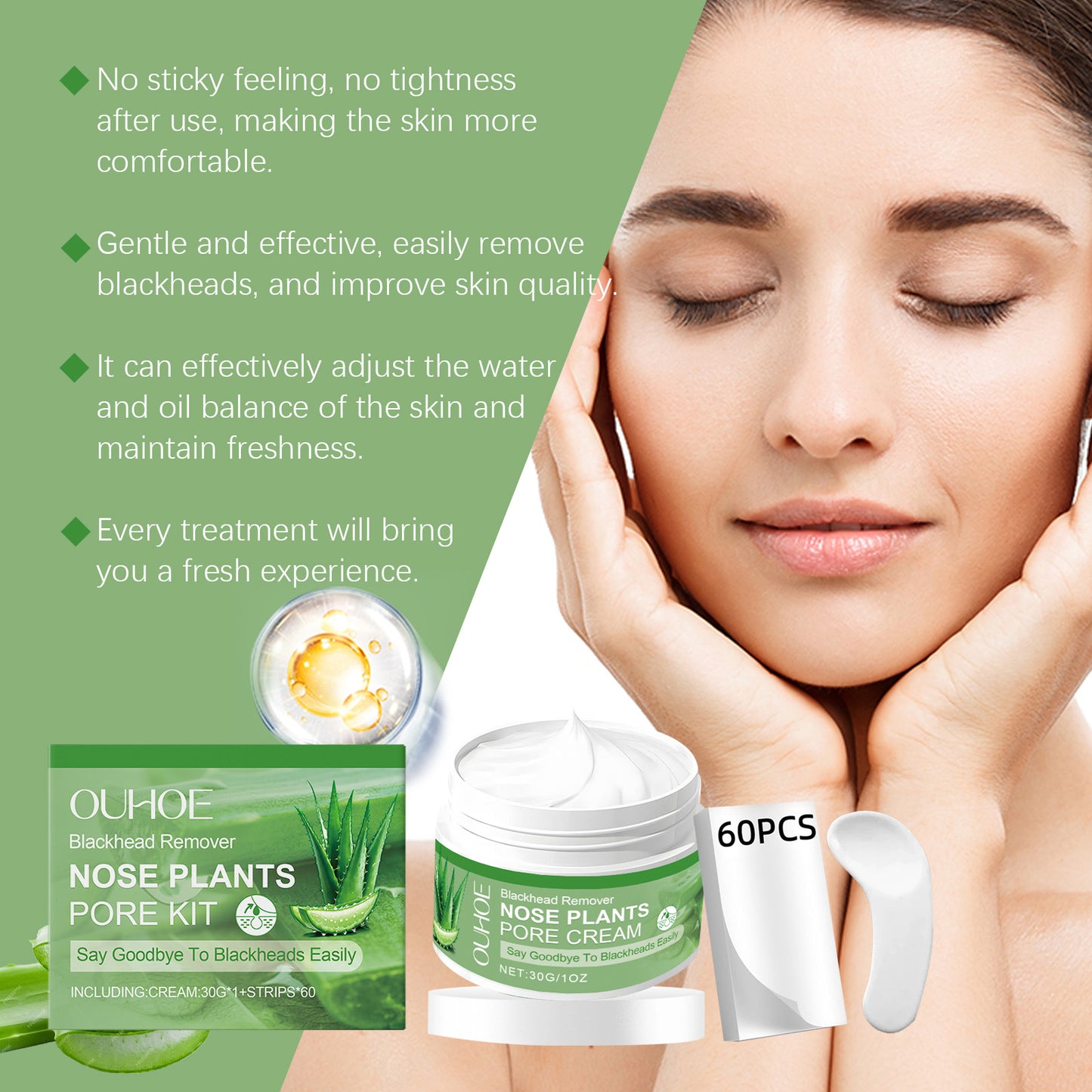 Blackhead Removal Nose Mask Kit - Deep Pore Cleansing & Oil Control