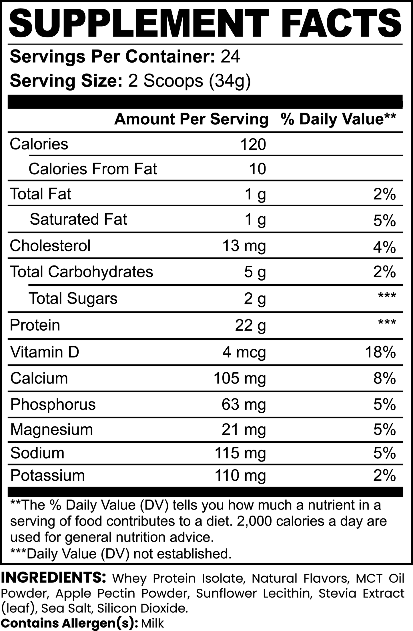Whey Protein Isolate Powder Supplement - 29.6 oz