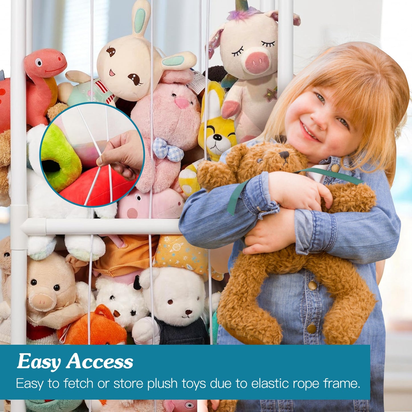 1Pc Stuffed Animal Storage PVC Plush Organizer Shelf Holder Standing