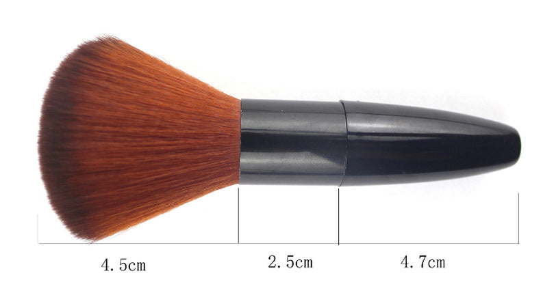 Face Powder and Blush Brush - Double Brown Makeup Brush with Nylon Bristles
