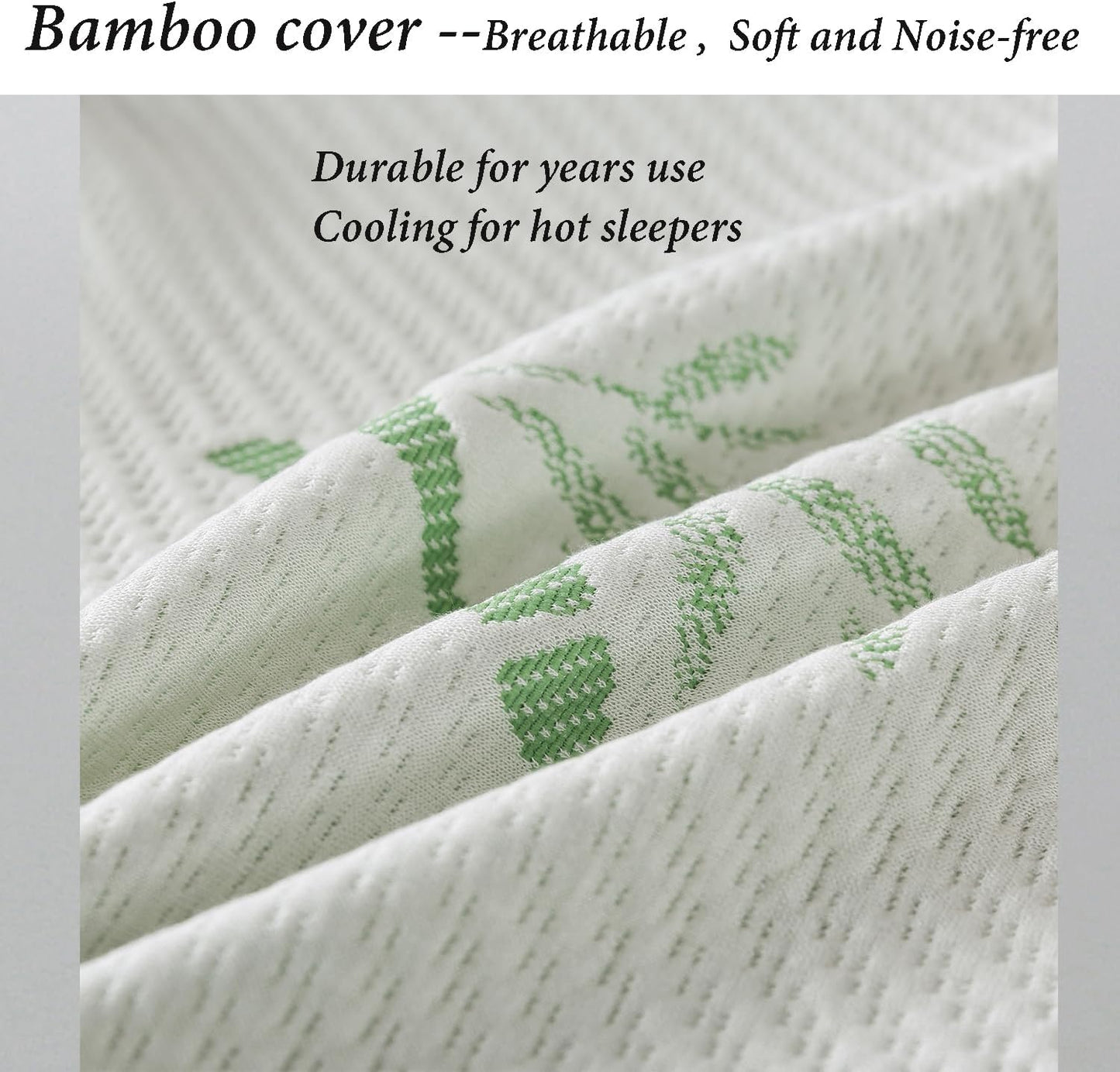 King Size Bamboo Rayon Shredded Memory Foam Pillows - Adjustable Soft & Firm, Washable Cover, Pack of 2 & 4