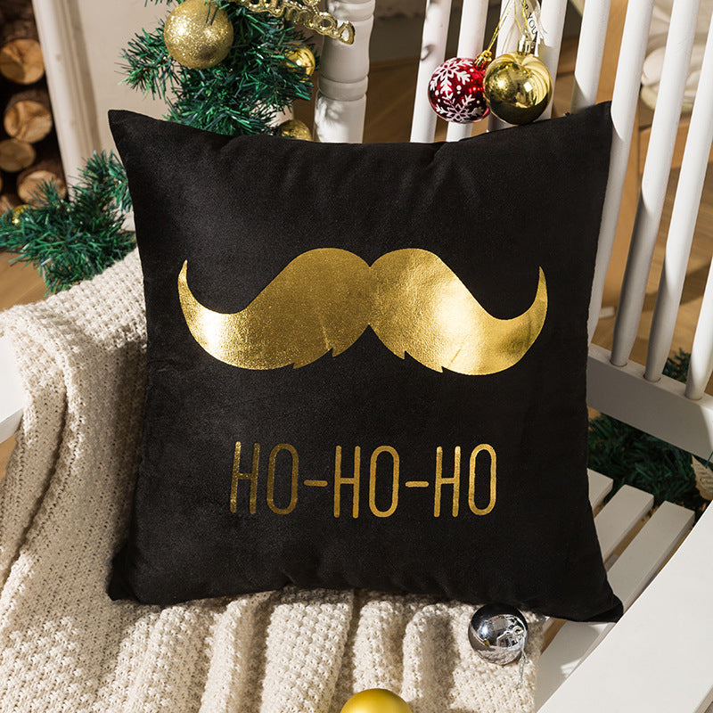 Christmas Pillow Cover Nordic Gilding Letters 45x45cm Holiday Decor