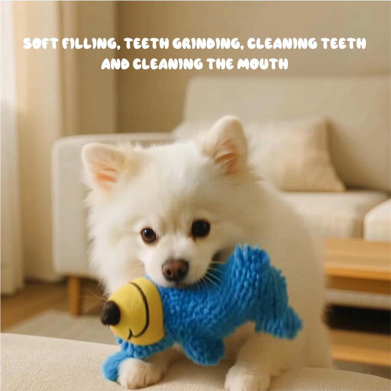 Dog Plush Toy with Oral Cleaning & Interactive Sound - Boredom Relief Pet Toy