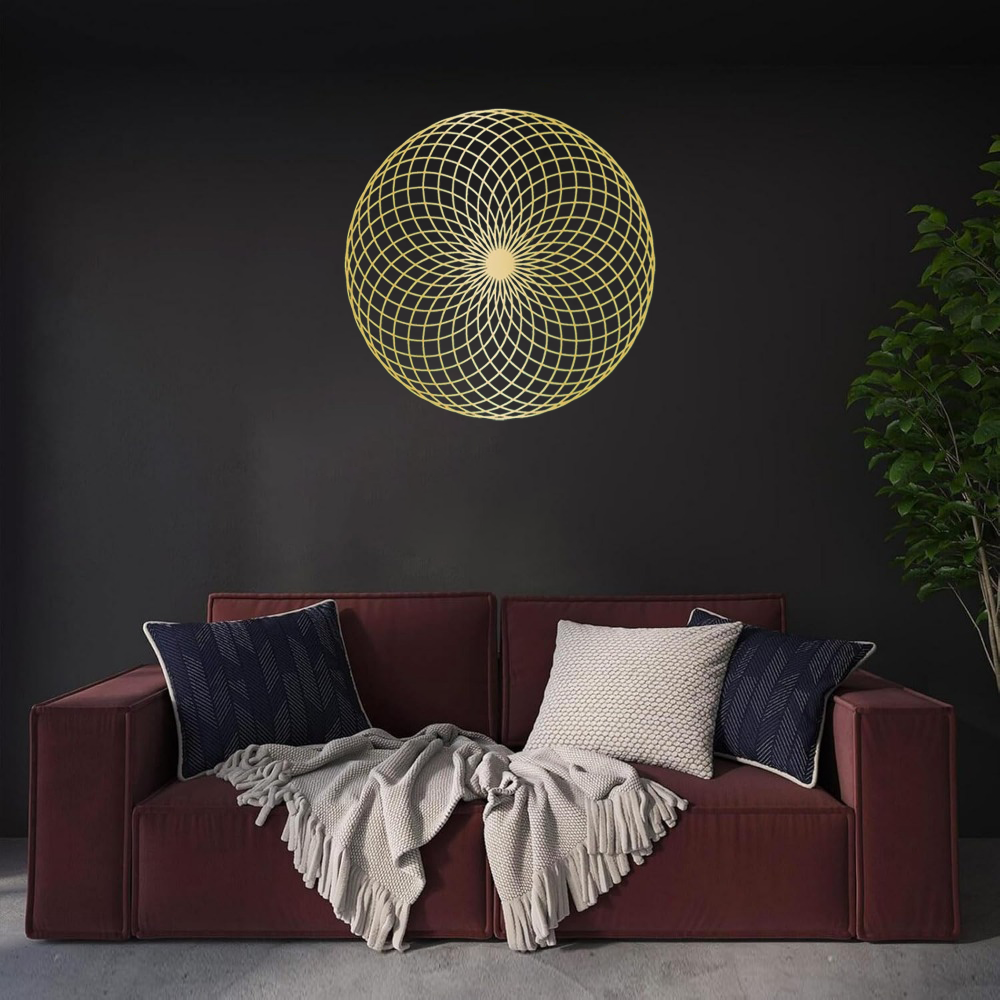 Sacred Geometry Wall Art - Spiritual Metal Yantra & Mandala Sculpture