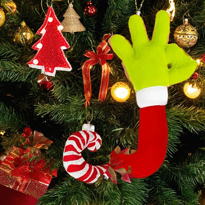 Grinch Green Monster Arm Doll Ornament - Christmas Tree Decoration