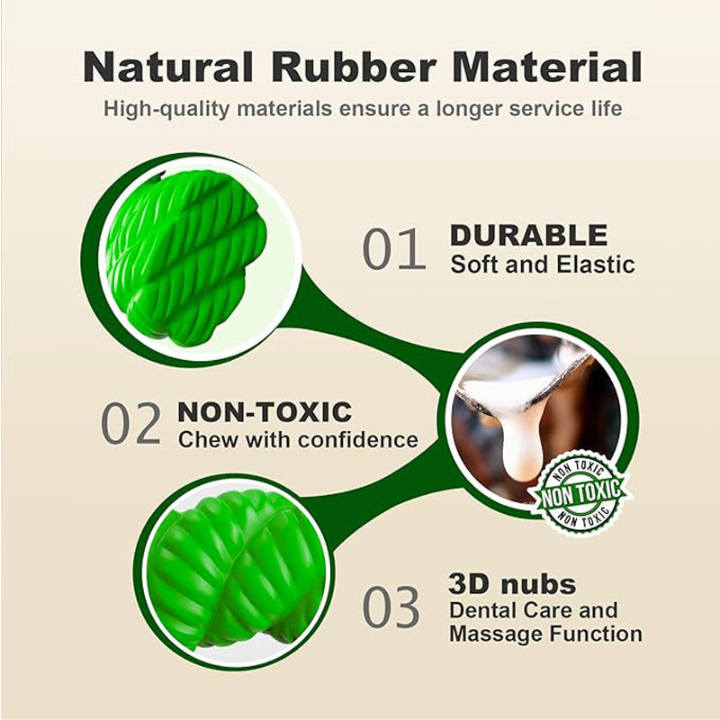 Natural Rubber Horseshoe-Shaped Dog Chew Toy for Medium & Large Dogs