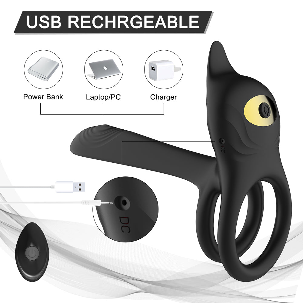 G-Spot 2-in-1 Vibrating Cock Ring with 10 Modes - Couples Vibrator