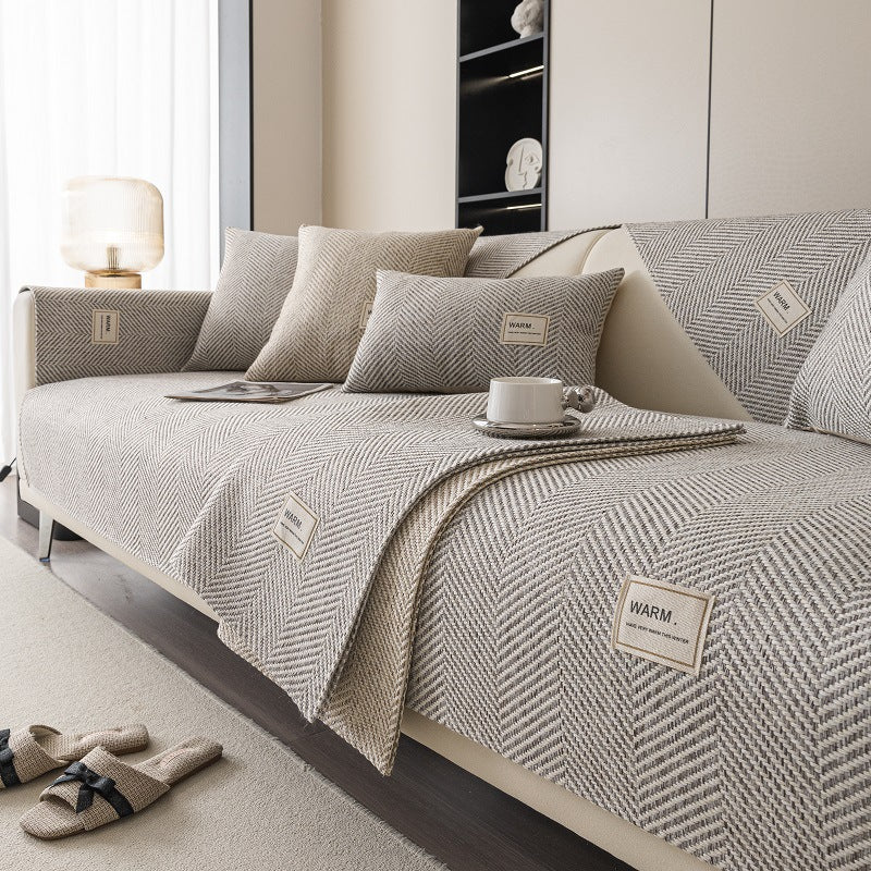 Universal Cotton Linen Sofa Cover - Non-Slip Four Seasons Home Textile